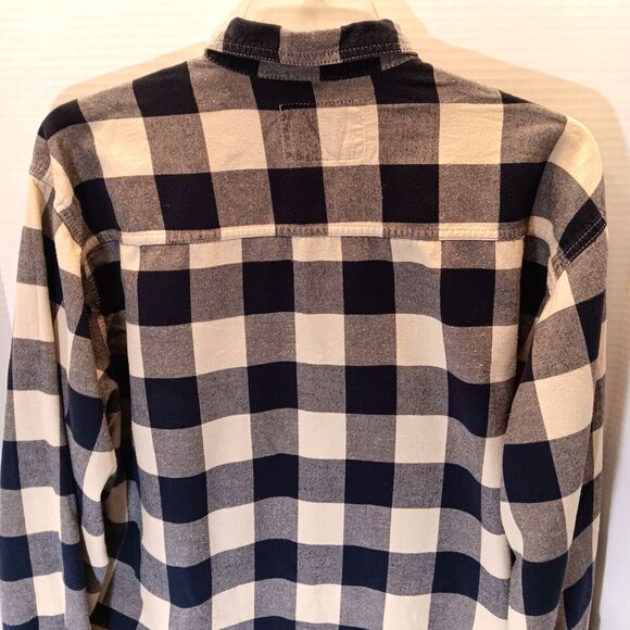 Levis Shirt Men XL Blue Beige Plaid Flannel Long Sleeve Western Rodeo Cowboy - Picture 7 of 9